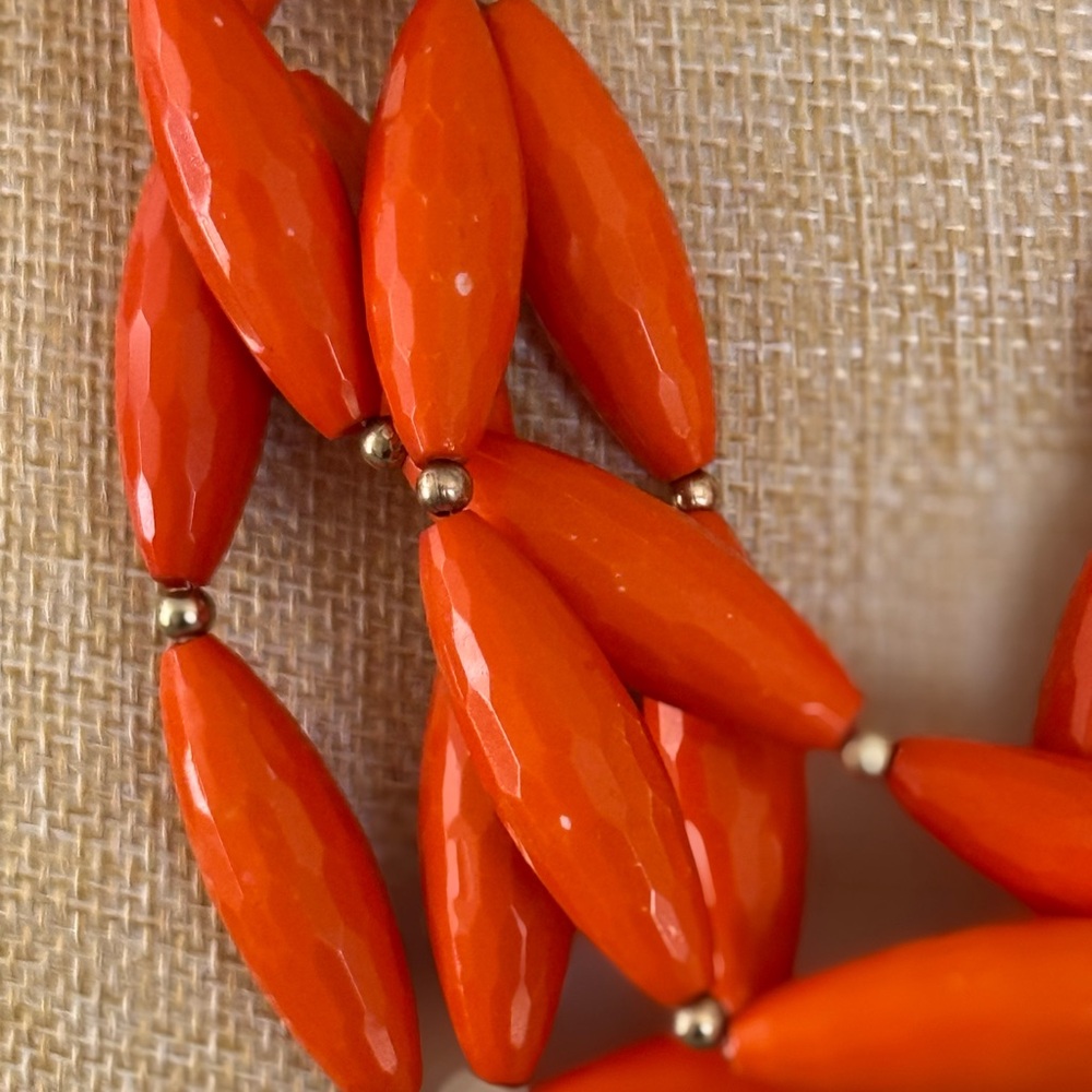 Amrita Singh Orange Multi-Strand Statement Neckla… - image 2